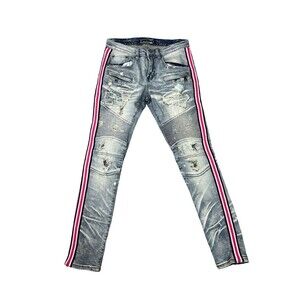 Decibel Jeans Mens 30x32 (Fits 31x32) Distressed Patches Hip Hop Streetwear